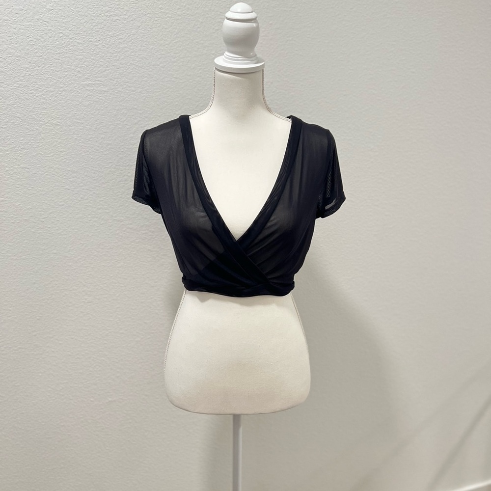 Sheer Cropped Top / Swim Coverup